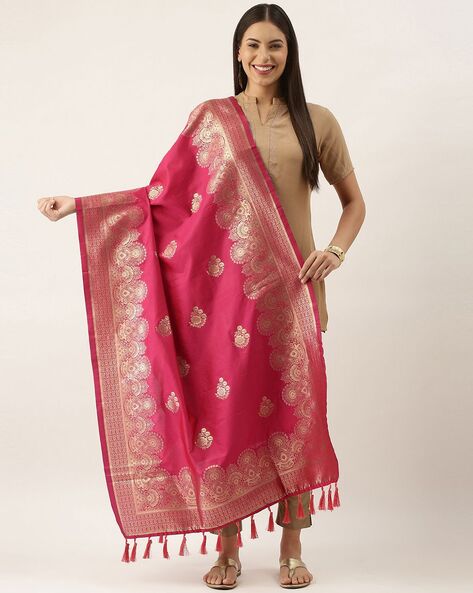 Dupatta with Floral Woven Motifs Price in India