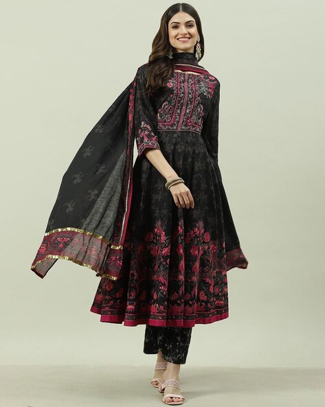 Buy Black Kurta Suit Sets for Women by Biba Online Ajio