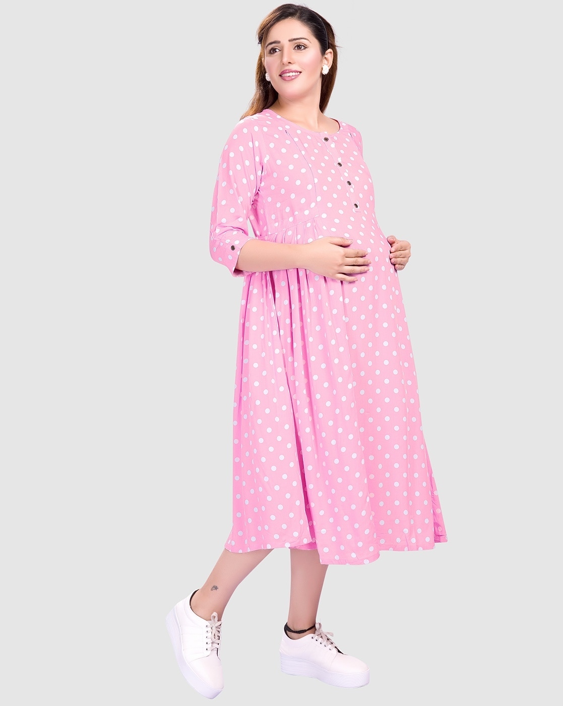 Maternity Polka Dot Jumper Dress