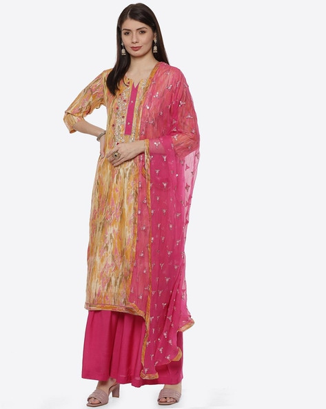 Embellished Unstitched Dress Material Price in India