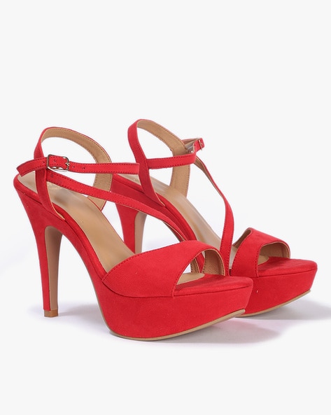 Red platform sandal discount heels