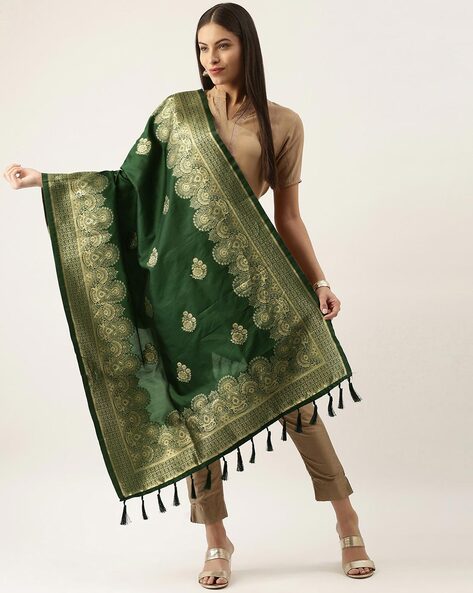 Dupatta with Floral Woven Motifs Price in India