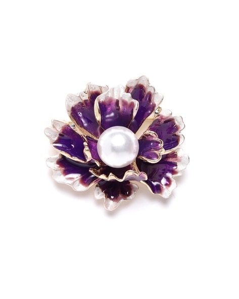 Buy Purple Brooches Pins for Women by Youbella Online Ajio