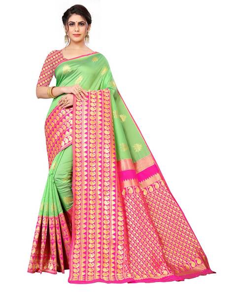 Buy Black Sarees for Women by Anjaneya Sarees Online | Ajio.com