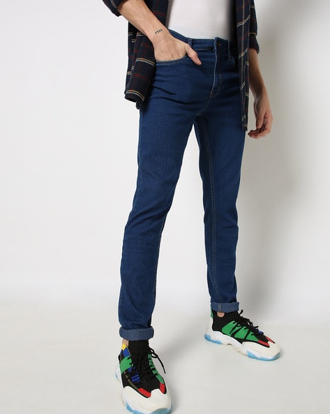 Buy Navy Blue Baggy Fit Denim Jeans Online | Tistabene - Tistabene