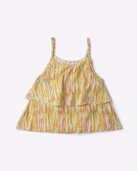 Lee Cooper Striped Strappy Tiered Top