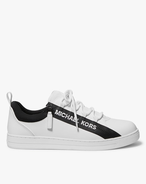 Buy Michael Kors Keating Zip-Up Leather Sneakers | Optical White Color Men  | AJIO LUXE