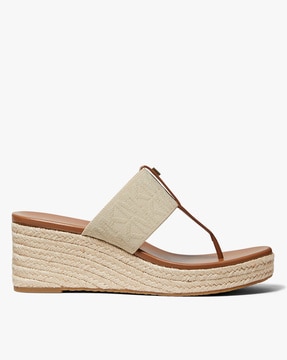 Buy Michael Kors Verity Wedge Sandals | Beige Color Women | AJIO LUXE