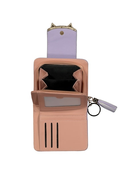 Tri-Fold Wallet with Snap Closure | Women's Tri-Fold Wallet Grape (Nylon)
