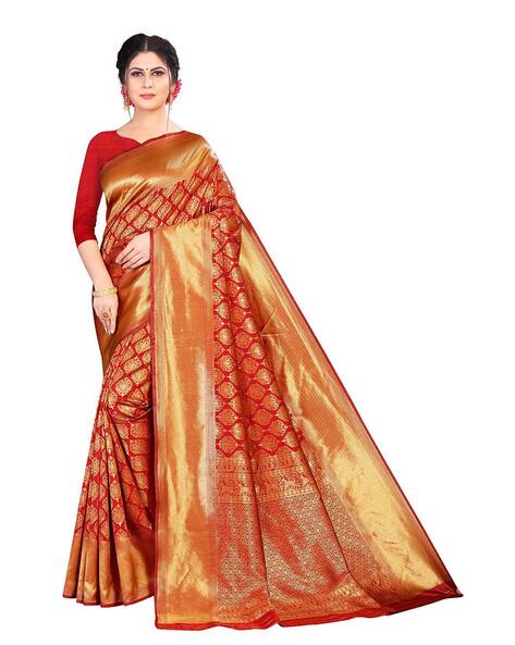 Uppada gold with pink handwoven full tissue saree