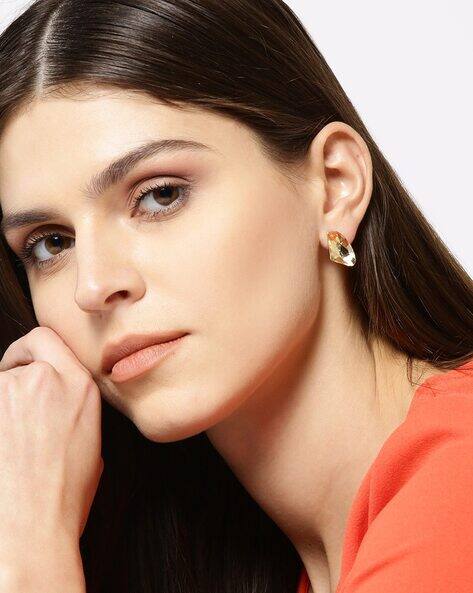Youbella Stone-Studded Mismatch Contemporary Stud Earrings