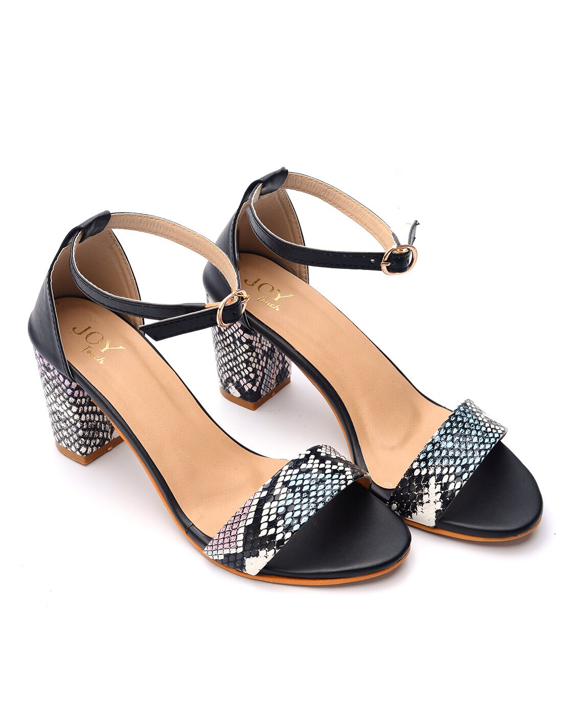 Buy Black Heeled Sandals for Women by JOYTOUCH Online