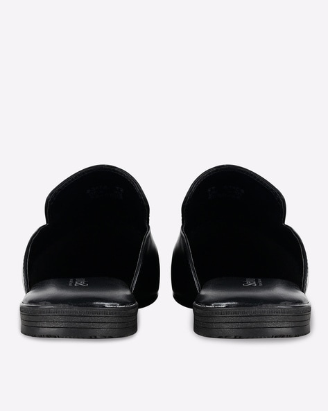 Mens black mule discount slippers