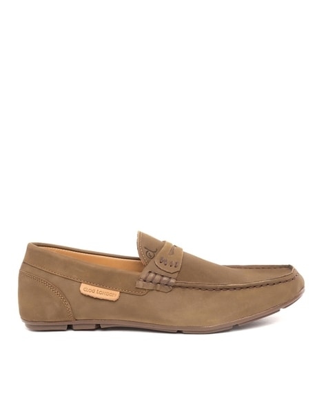 clog suede leather slip on