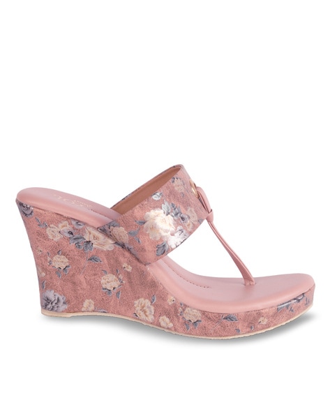 Peach shop wedge heels