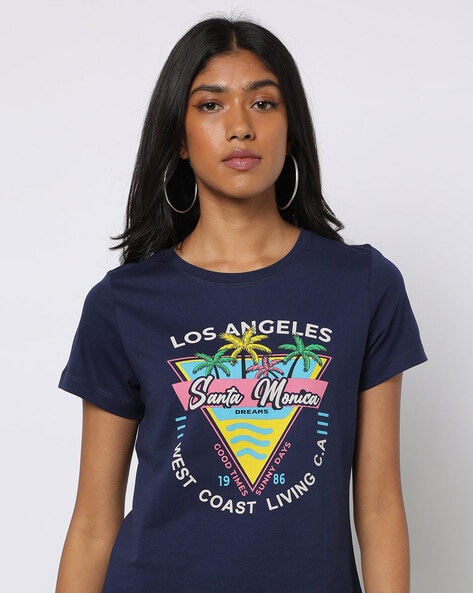 Navy Blue Tshirts for Women by DNMX Online | Ajio.com