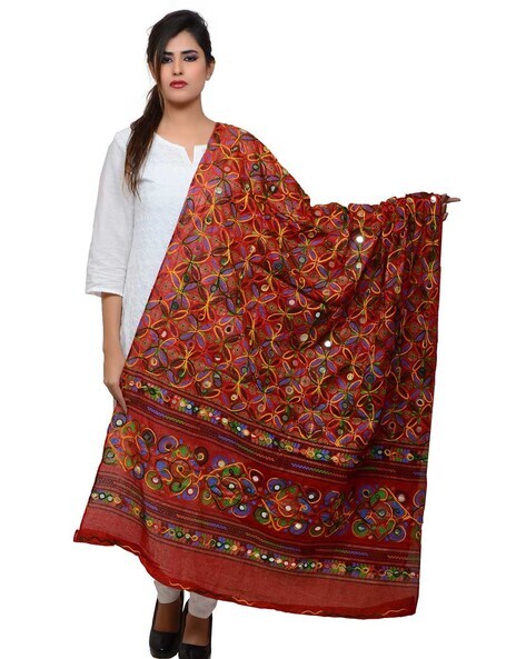 Dupatta with Embroidered Accent Price in India