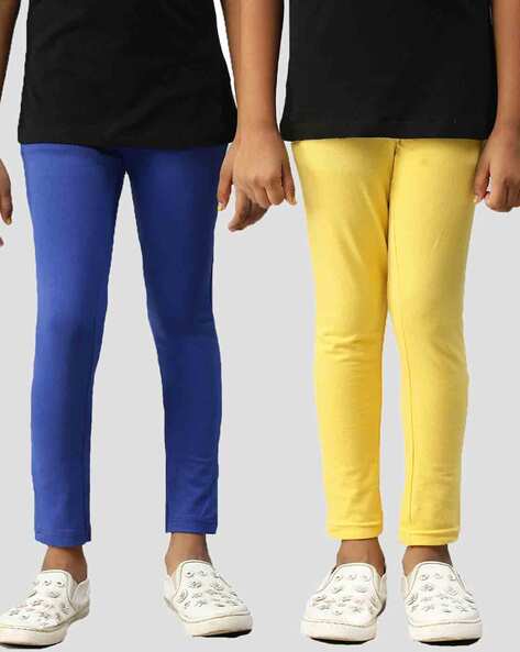 Girls Leggings Value pack of 2(Yellow,Blue) - Buy Girls Leggings