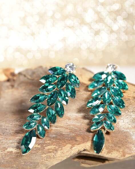 Green Colored Earrings - 13% Off - Silk Earrings - Buy Now