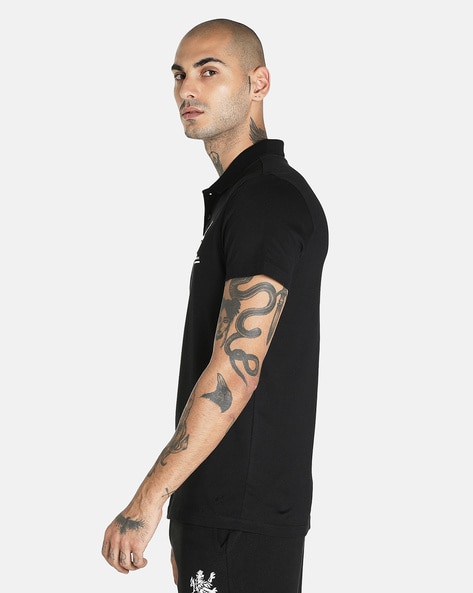 Rcb black store polo t shirt