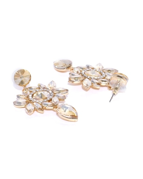 Buy Halo Round and Princess Cut Diamond Stud Earrings, 14K White Gold  Ladies Earrings, Diamond Earrings,ladies Fine Jewelry Online in India - Etsy