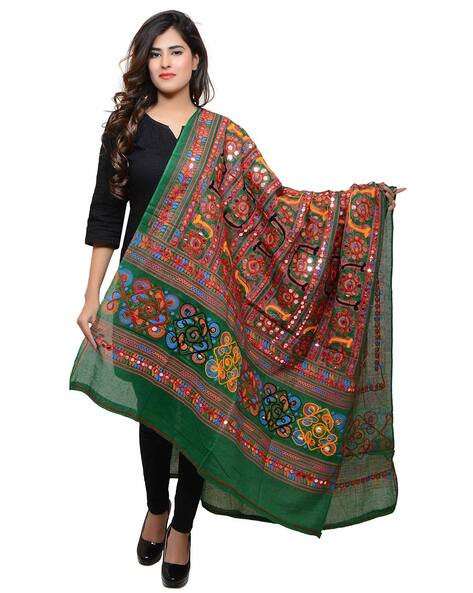 Floral Embroidered Dupatta Price in India