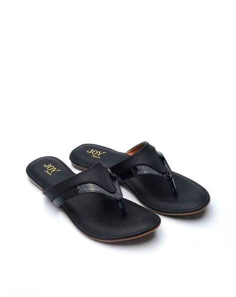 black flat sandals slip on