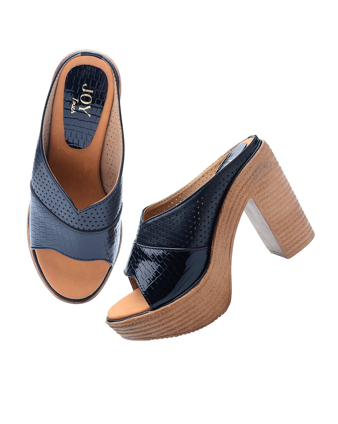 Buy Black Heeled Sandals for Women by JOYTOUCH Online