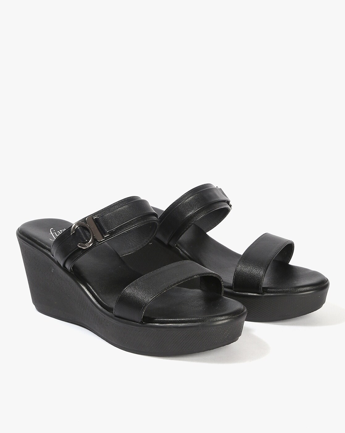 Buy HEADING TO THE HEAD-OFFICE BLACK WEDGES for Women Online in India