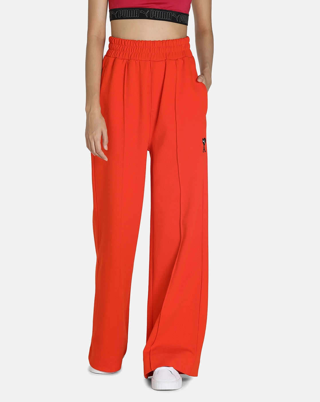 PUMA HER High-Waist Pants Solid Women Orange Track Pants - Buy PUMA HER  High-Waist Pants Solid Women Orange Track Pants Online at Best Prices in  India