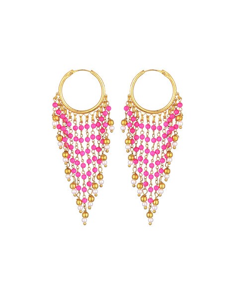 Pink beaded earrings by Studio B 40  The Secret Label