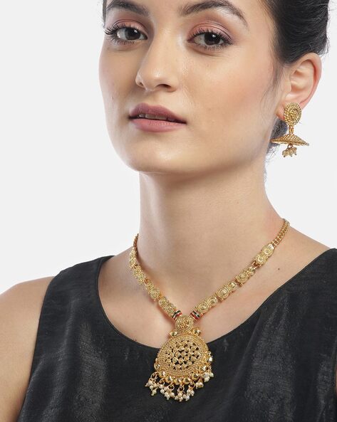 Dubai Jewelry Set for Women Trend Gold Color Big Round Necklace Earrings  with Bangle Ring Weddings