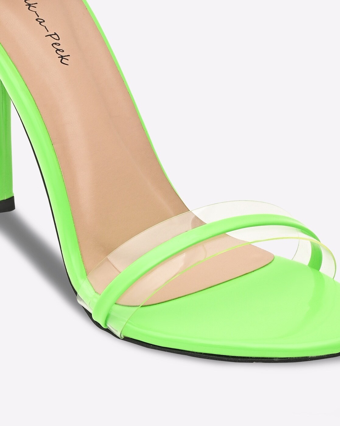 Buy Neon Green Heeled Sandals for Women by Sneak-a-Peek Online | Ajio.com