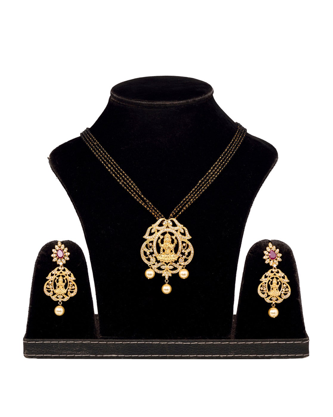 Buy online Gold Plated Long Necklace With Earrings from Sets for Women by  Saraf Rs Jewellery for ₹1149 at 75% off