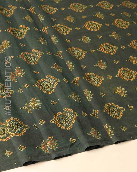 Kutch Handblock Print Ajrak Cotton Dress Material Price in India