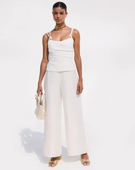 Virgin Wool Silk-Linen Riverside Pant | Lafayette 148 New York