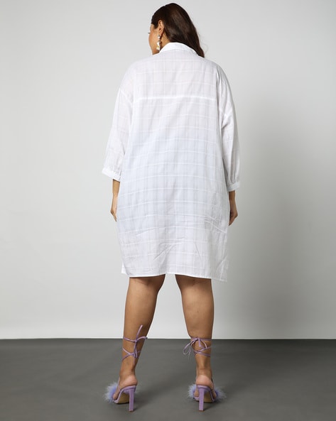 Oversized checked cheap shirt dress