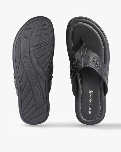 Mens black sales thong sandals