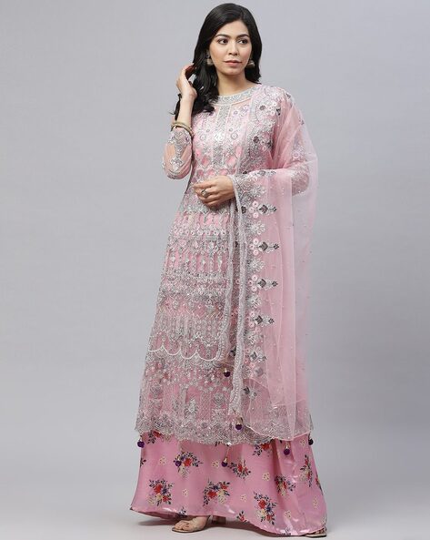 Embellished Unstitched Dress Material Price in India