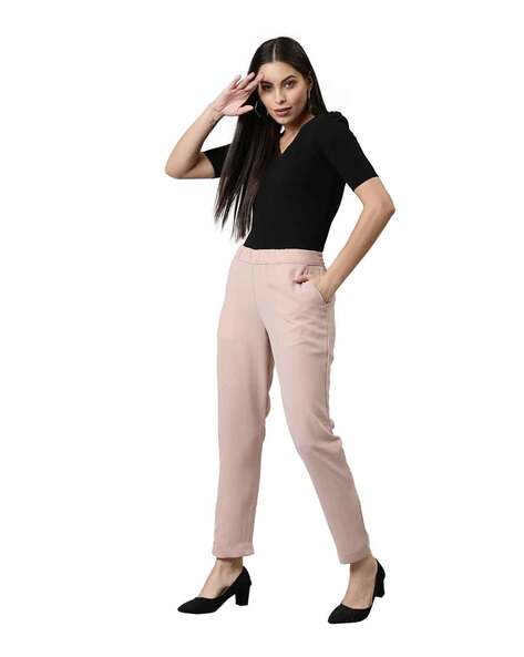 Tapered Fit Flat-Front Pants