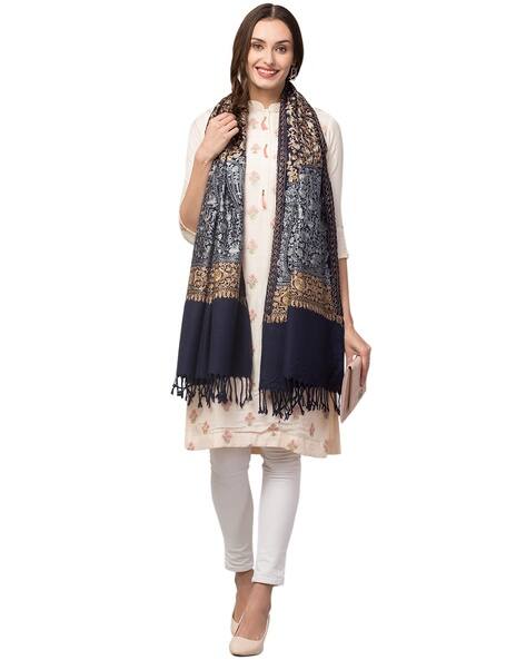 Paisley Print Stole with Tassels view 2