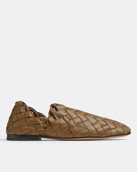 Buy BOTTEGA VENETA Intreccio Slip-on Shoes | Brown Color Men 