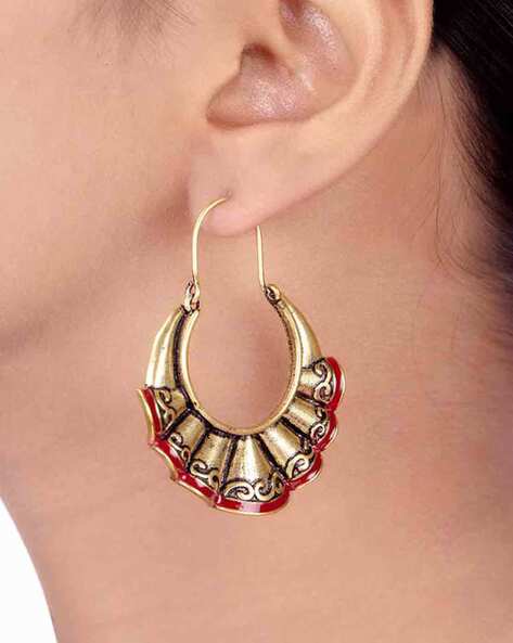 Buy Voylla Aham Brahmasmi Trishul Motif Earrings Online