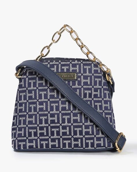 Printed Sling Bag with Chain Strap