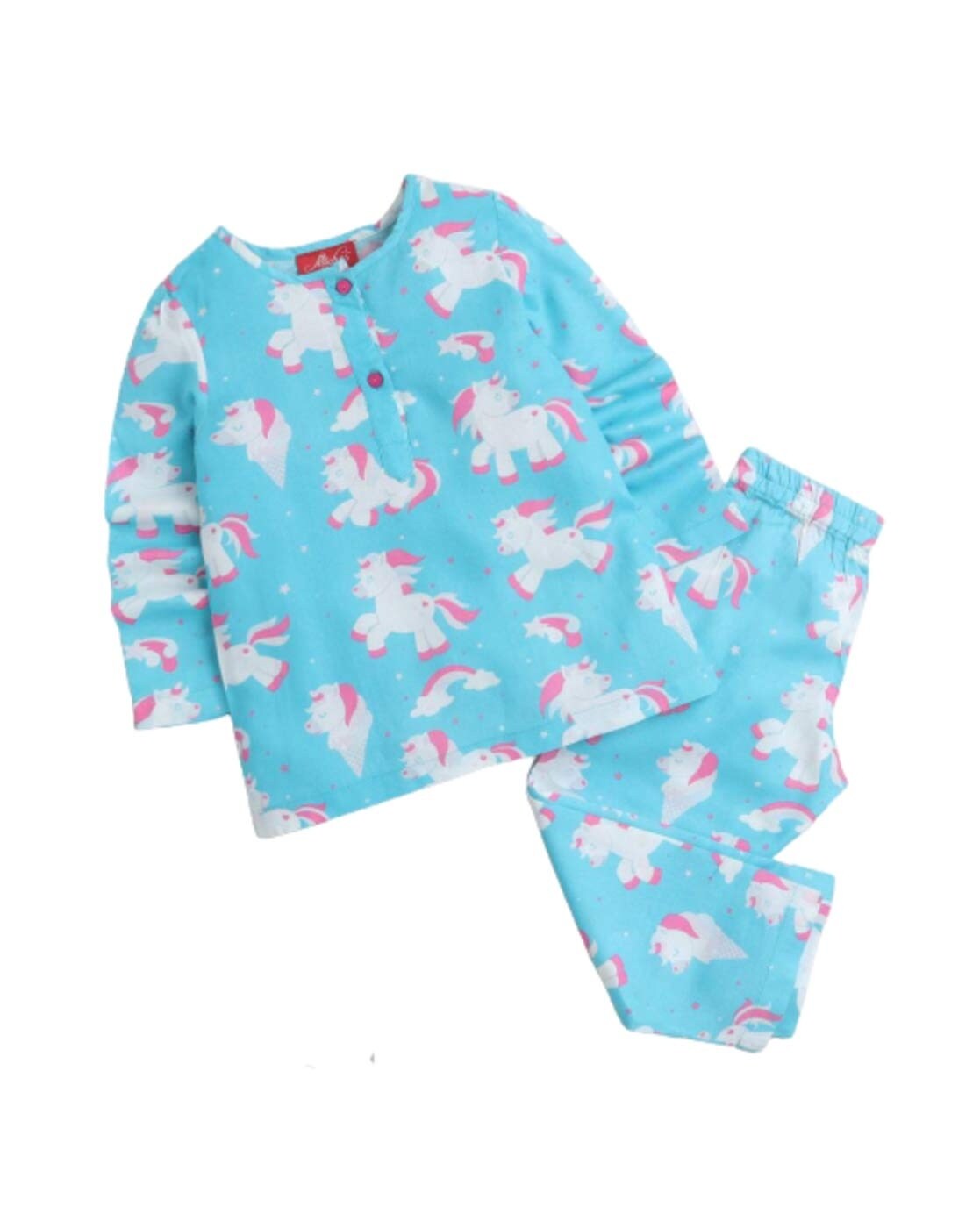 Buy Blue Nightsuit Sets for Girls by HOPSCOTCH Online 