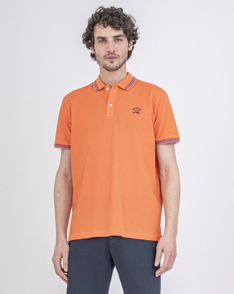 paul and shark orange polo