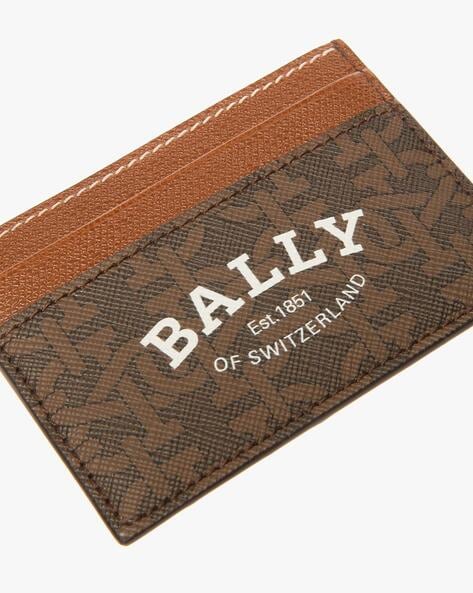 Bally print discount leather card wallet