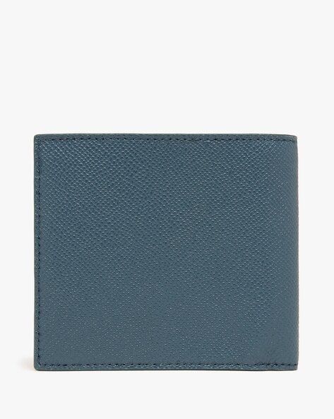 Authentic Prada Saffiano Leather Bi-Fold Wallet Blue