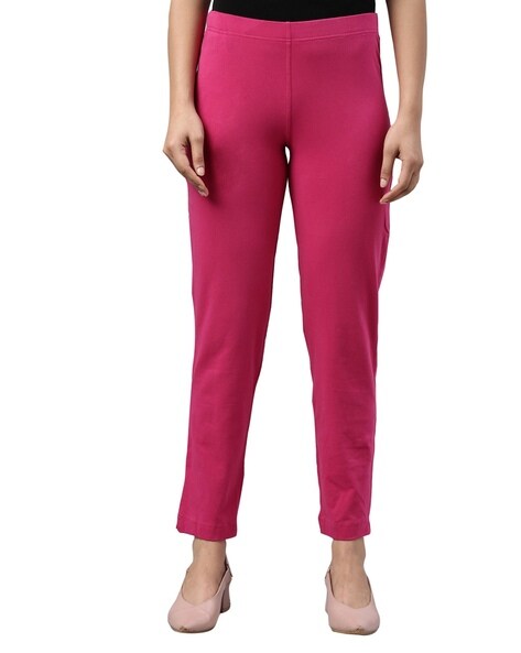 Pink Plain Coloured Trousers