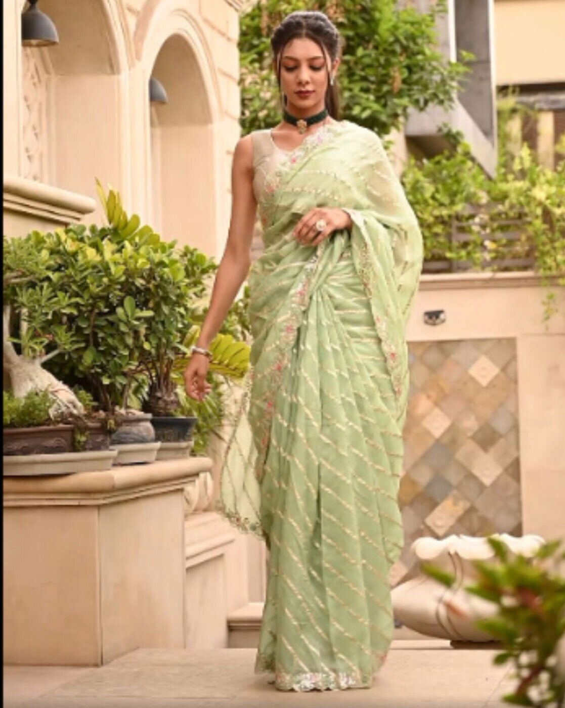 Buy Off White Sarees for Women by Limdo Online | Ajio.com